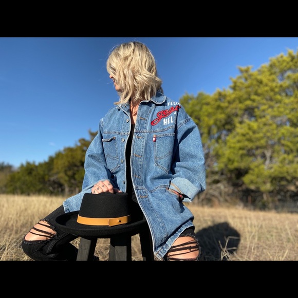 hand painted LIZZO jacket 1 of a kind XL - Picture 3 of 8